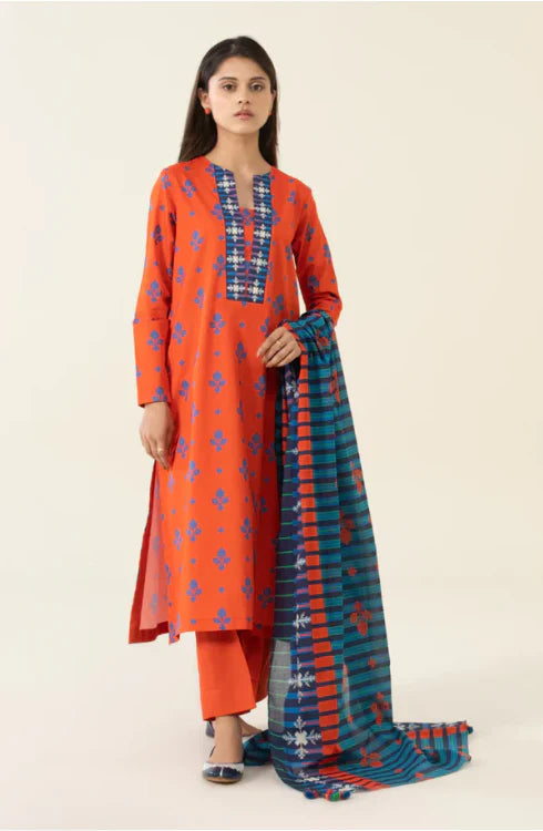 Sapphire original factory leftover | 3pc Unstitched Lawn Collection Printed Lawn Shirt With Printed Voil Dupatta