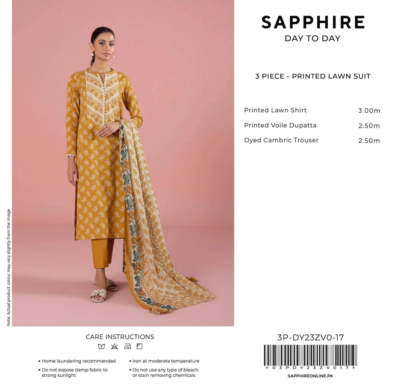 Sapphire original factory leftover | 3 Piece - Printed Lawn Suit