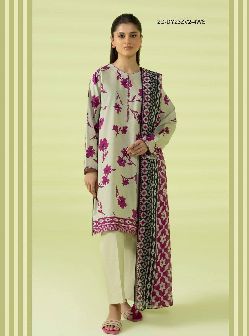 Sapphire original factory leftover |printed lawn 3pc
