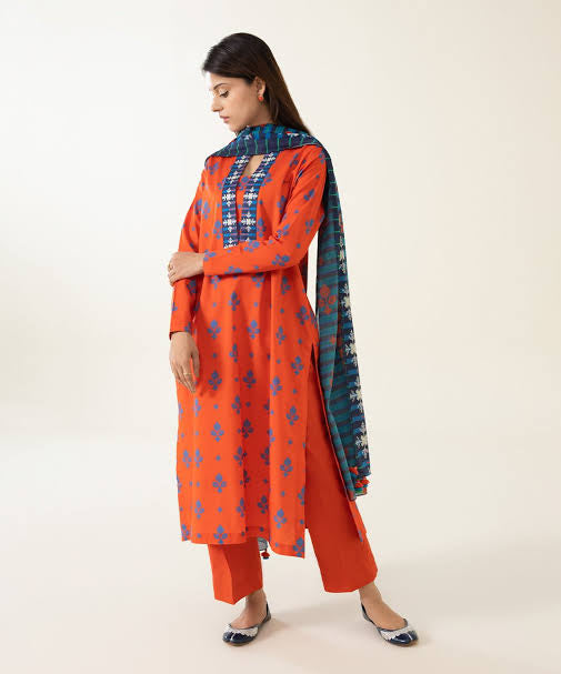Sapphire original factory leftover | 3pc Unstitched Lawn Collection Printed Lawn Shirt With Printed Voil Dupatta